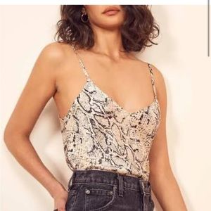 Reformation silk snake print camisole size XS